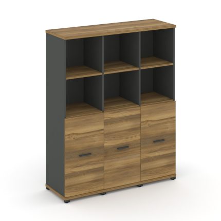 Concept Шкаф 3 узкие секции, 4 ниши CN.STU-431 A Сандал Янтарный/Антрацит/Металл Антрацит 1252*420*1