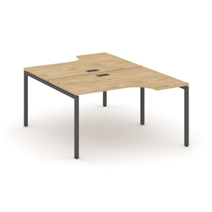 Style Project Рабочая станция эргоном. SN-4P.DRPA-002 Тиквуд Светлый/Металл Антрацит 1580*1232/1992*