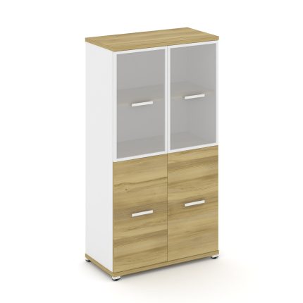 Concept Шкаф 1 широкая секция, 4 ниши CN.STS-412 RMW W Дуб Винченцо/Белый Бриллиант/Металл Белый/Сат