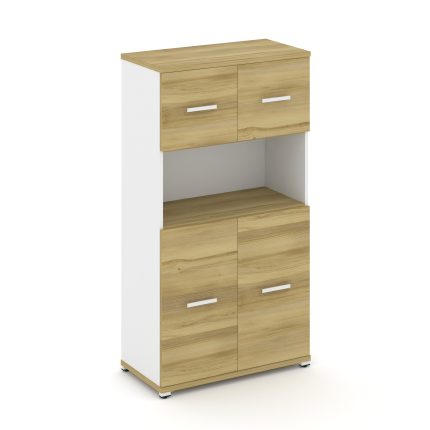 Concept Шкаф 1 широкая секция, 4 ниши CN.STS-415 W Дуб Винченцо/Белый Бриллиант/Металл Белый 836*420