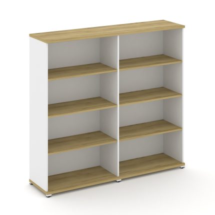 Concept Стеллаж 2 широкие секции, 4 ниши CN.STS-420 Дуб Винченцо/Белый Бриллиант/Металл Белый 1668*4