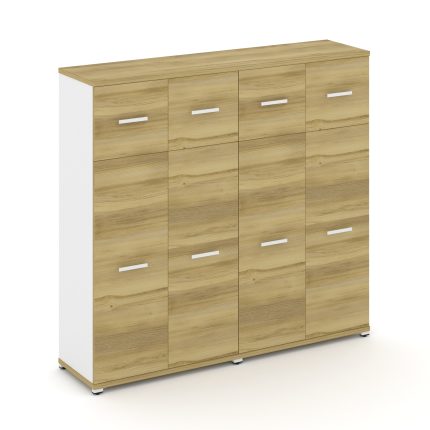 Concept Шкаф 2 широкие секции, 4 ниши CN.STS-424 W Дуб Винченцо/Белый Бриллиант/Металл Белый 1668*42