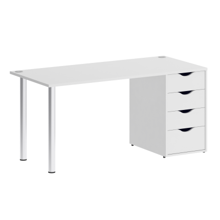 Home Office Стол письменный VR.SP-3-158.4 Белый Бриллиант/Хром 1580*720*750