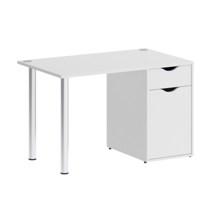 Home Office Стол письменный VR.SP-3-118.1 Белый Бриллиант/Хром 1180*720*750