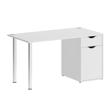 Home Office Стол письменный VR.SP-3-138.1 Белый Бриллиант/Хром 1380*720*750