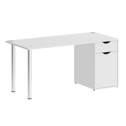 Home Office Стол письменный VR.SP-3-158.1 Белый Бриллиант/Хром 1580*720*750