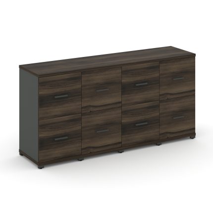 Concept Шкаф 4 узкие секции, 2 ниши CN.STU-242 A Дуб Мали/Антрацит/Металл Антрацит 1668*420*818