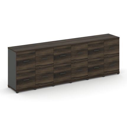 Concept Шкаф 6 узких секций, 2 ниши CN.STU-262 A Дуб Мали/Антрацит/Металл Антрацит 2500*420*818