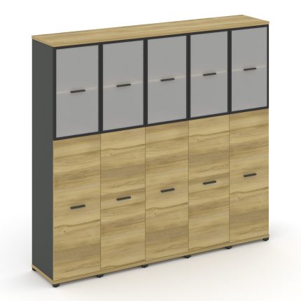 Concept Шкаф 5 узких секций, 5 ниш CN.STU-555 RMB A Дуб Винченцо/Антрацит/Металл Антрацит/Сатин 2084