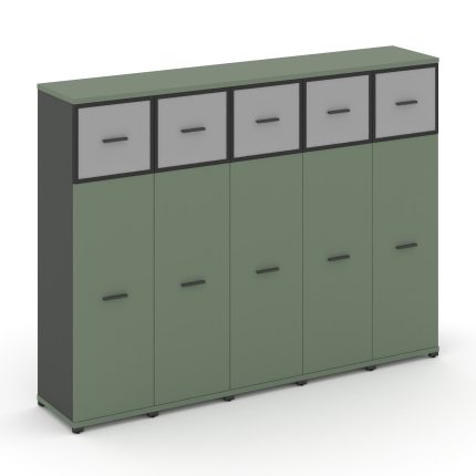 Concept Шкаф 5 узких секций, 4 ниши CN.STU-454 RMB A Кобо/Антрацит/Металл Антрацит/Сатин 2084*420*15