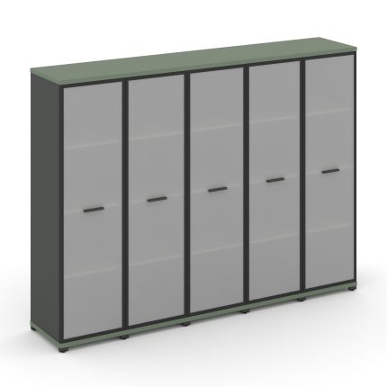 Concept Шкаф 5 узких секций, 4 ниши CN.STU-456 RMB A Кобо/Антрацит/Металл Антрацит/Сатин 2084*420*15