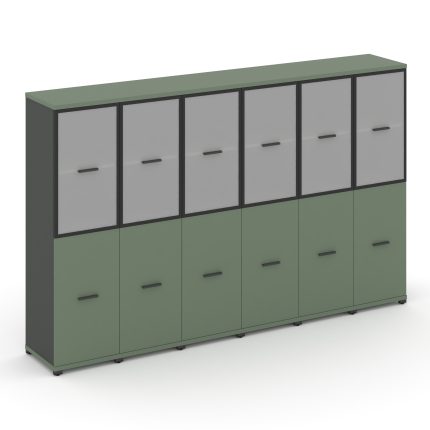 Concept Шкаф 6 узких секций, 4 ниши CN.STU-462 RMB A Кобо/Антрацит/Металл Антрацит/Сатин 2500*420*15