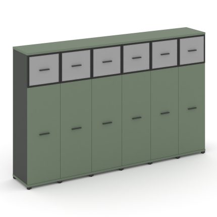 Concept Шкаф 6 узких секций, 4 ниши CN.STU-464 RMB A Кобо/Антрацит/Металл Антрацит/Сатин 2500*420*15