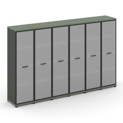 Concept Шкаф 6 узких секций, 4 ниши CN.STU-466 RMB A Кобо/Антрацит/Металл Антрацит/Сатин 2500*420*15