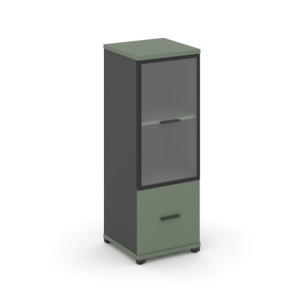 Concept Шкаф 1 узкая секция, 3 ниши CN.STU-312 RPB A Кобо/Антрацит/Металл Антрацит/Прозрачный 420*42