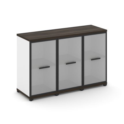 Concept Шкаф 3 узкие секции, 2 ниши CN.STU-233 RMB B Дуб Мали/Белый Бриллиант/Металл Черный/Сатин 12