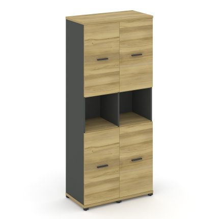 Concept Шкаф 2 узкие секции, 5 ниш CN.STU-523 A Дуб Винченцо/Антрацит/Металл Антрацит 836*420*1922