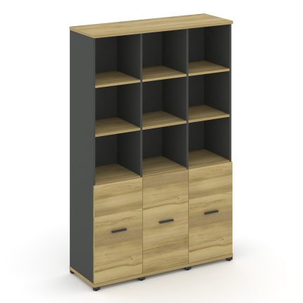 Concept Шкаф 3 узкие секции, 5 ниш CN.STU-531 A Дуб Винченцо/Антрацит/Металл Антрацит 1252*420*1922