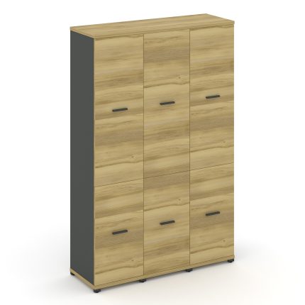 Concept Шкаф 3 узкие секции, 5 ниш CN.STU-532 A Дуб Винченцо/Антрацит/Металл Антрацит 1252*420*1922