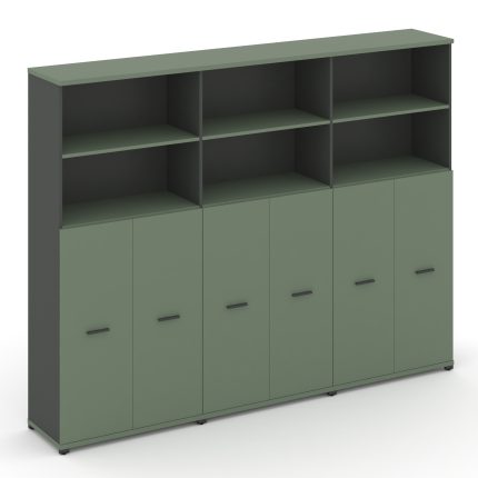 Concept Шкаф 3 широкие секции, 5 ниш CN.STS-534 A Кобо/Антрацит/Металл Антрацит 2500*420*1922