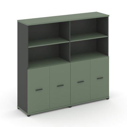 Concept Шкаф 2 широкие секции, 4 ниши CN.STS-421 A Кобо/Антрацит/Металл Антрацит 1668*420*1554