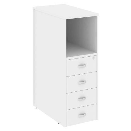 Onix Тумба 4 ящика завершающая, левая O.R-TV-4 (L) Белый Бриллиант 436*767*1185