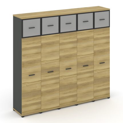 Concept Шкаф 5 узких секций, 5 ниш CN.STU-557 RMB A Дуб Винченцо/Антрацит/Металл Антрацит/Сатин 2084