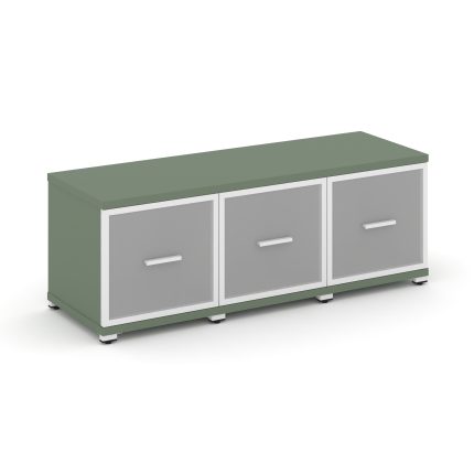 Concept Шкаф 3 узкие секции, 1 ниша CN.STU-133 RMW W Кобо/Металл Белый/Сатин 1252*420*450