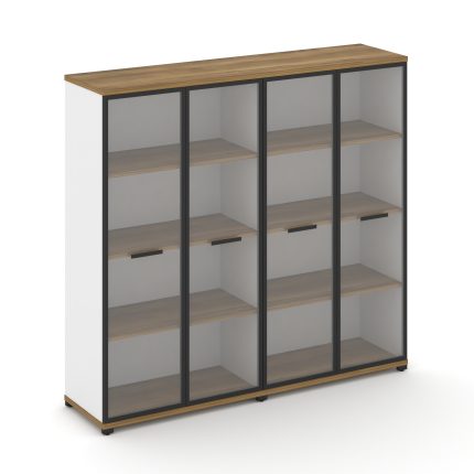 Concept Шкаф 2 широкие секции, 4 ниши CN.STS-426 RPB B Сандал Янтарный/Белый Бриллиант/Металл Черный