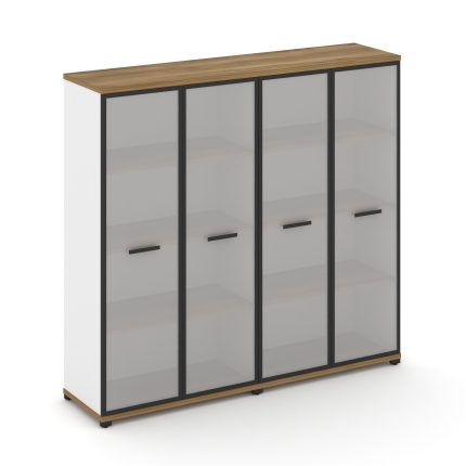 Concept Шкаф 2 широкие секции, 4 ниши CN.STS-426 RMB B Сандал Янтарный/Белый Бриллиант/Металл Черный