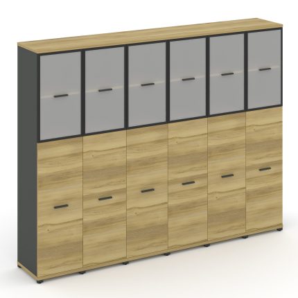 Concept Шкаф 6 узких секций, 5 ниш CN.STU-565 RMB A Дуб Винченцо/Антрацит/Металл Антрацит/Сатин 2500