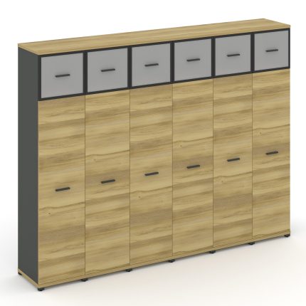 Concept Шкаф 6 узких секций, 5 ниш CN.STU-567 RMB A Дуб Винченцо/Антрацит/Металл Антрацит/Сатин 2500