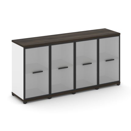 Concept Шкаф 4 узкие секции, 2 ниши CN.STU-243 RMB B Дуб Мали/Белый Бриллиант/Металл Черный/Сатин 16