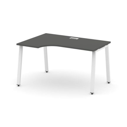 Style Project Стол рабочий эргоном. SN-6A.SPA-001(L) Антрацит/Металл Белый 1380*600/980*750