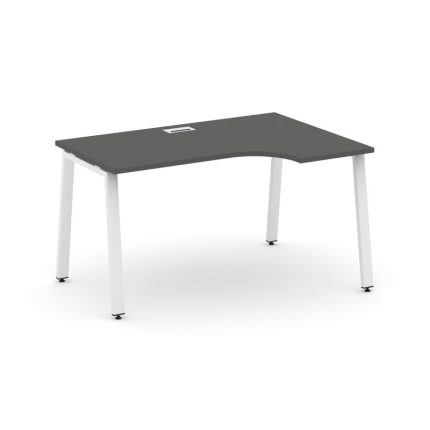 Style Project Стол рабочий эргоном. SN-6A.SPA-022(R) Антрацит/Металл Белый 1580*800/980*750
