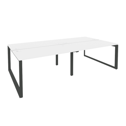 Onix Рабочая станция на О-образном м/к O.MO-D.RS-4.3.7 Белый Бриллиант/Металл Антрацит 2760*1475*750