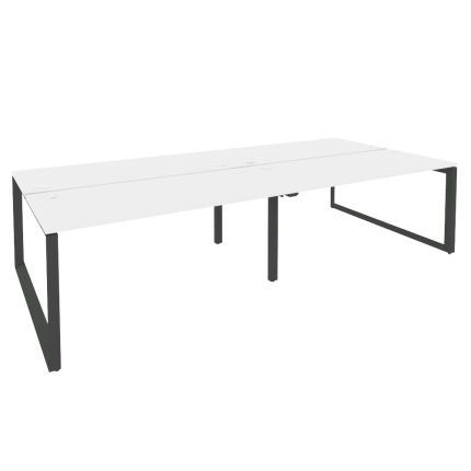 Onix Рабочая станция на О-образном м/к O.MO-D.RS-4.4.7 Белый Бриллиант/Металл Антрацит 3160*1475*750