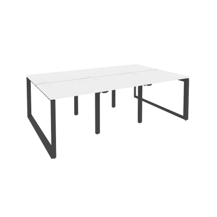 Onix Рабочая станция на О-образном м/к O.MO-D.RS-6.0.7 Белый Бриллиант/Металл Антрацит 2340*1475*750