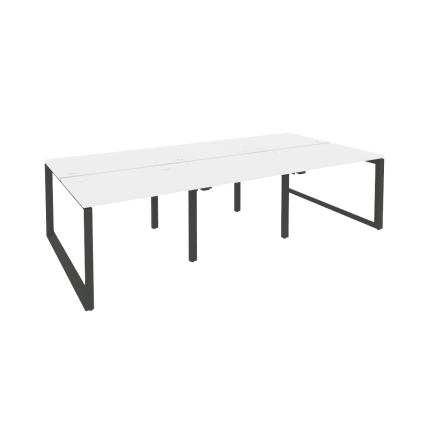 Onix Рабочая станция на О-образном м/к O.MO-D.RS-6.1.7 Белый Бриллиант/Металл Антрацит 2940*1475*750