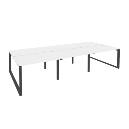 Onix Рабочая станция на О-образном м/к O.MO-D.RS-6.2.8 Белый Бриллиант/Металл Антрацит 3540*1635*750