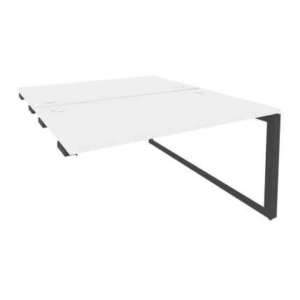 Onix Стол-приставка двойной на О-образном м/к к опорым элем. O.MO-D.SPR-3.8 Белый Бриллиант/Металл А