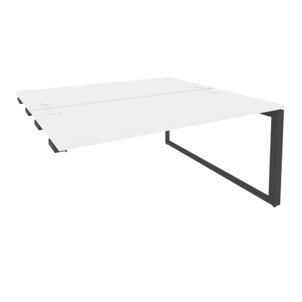 Onix Стол-приставка двойной на О-образном м/к к опорым элем. O.MO-D.SPR-4.7 Белый Бриллиант/Металл А