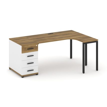 Concept Стол эргономичный CN.SA-401(R) B Сандал Янтарный/Белый Бриллиант/Металл Черный 1800*1180*750