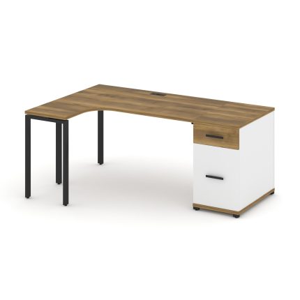 Concept Стол эргономичный CN.SA-403(L) B Сандал Янтарный/Белый Бриллиант/Металл Черный 1800*1180*750