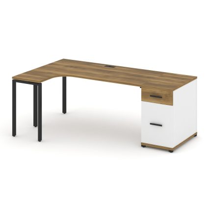 Concept Стол эргономичный CN.SA-404(L) B Сандал Янтарный/Белый Бриллиант/Металл Черный 2000*1180*750