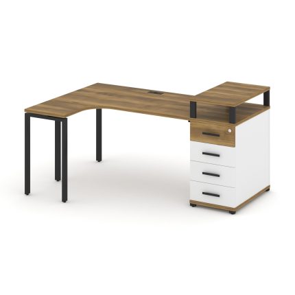 Concept Стол эргономичный CN.SA-405(L) B Сандал Янтарный/Белый Бриллиант/Металл Черный 1800*1180*917