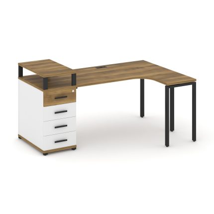 Concept Стол эргономичный CN.SA-405(R) B Сандал Янтарный/Белый Бриллиант/Металл Черный 1800*1180*917