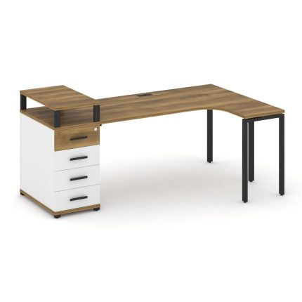 Concept Стол эргономичный CN.SA-406(R) B Сандал Янтарный/Белый Бриллиант/Металл Черный 2000*1180*917