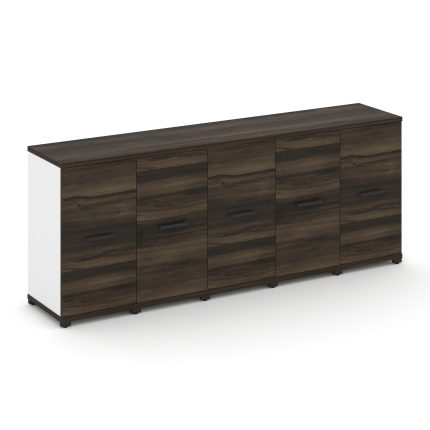 Concept Шкаф 5 узких секций, 2 ниши CN.STU-253 B Дуб Мали/Белый Бриллиант/Металл Черный 2084*420*818