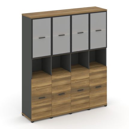 Concept Шкаф 4 узкие секции, 5 ниш CN.STU-543 RMB A Сандал Янтарный/Антрацит/Металл Антрацит/Сатин 1